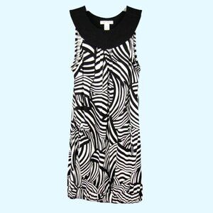 White House Black Market Swirl Bubble Dress Womens Size XS Elastic Band Bottom